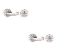 Loops 2 Pack - 316 Steel Lever Turn & Release Lock & Occupacy Indicator - Satin Steel Bathroom