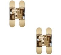 Loops 2 Pack - 3D Flush Faced Concealed Cabinet Hinge - 180 Degree Opening Wardrobe Satin Brass