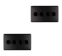 Loops 2 Pack 4 Gang 400W Led 2 Way Rotary Dimmer Switch Matt Black Dimming Light