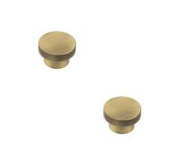 Loops 2 Pack 40mm Antique Brass Cupboard Knob With Elegant Knurling Design - Kitchen Cabinet Knob