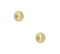Loops 2 Pack 40mm Satin Brass Keyway Escutcheon For Luxurious Homes - Solid Brass Key Hole Cover