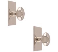 Loops 2 Pack - 42mm Round Cabinet Door Knob & 76X40mm Matching Backplate Polished Nickel Handle