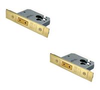 Loops 2 Pack - 64mm Euro Profile Deadlock - Polished Brass - Bs En 12209 Security Lock