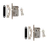Loops 2 Pack - 64mm Residential Standard Profile 3 Lever Sashlock - Satin Nickel Bs En 12209