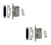 Loops 2 Pack - 64mm Residential Standard Profile 3 Lever Sashlock - Satin Nickel - Radius 12209