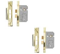 Loops 2 Pack - 64mm Residential Standard Profile Rebated Sashlock - Satin Nickel Bs En 12209