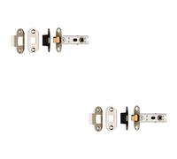 Loops 2 Pack - 76mm Bolt Through Tubular Door Latch Rounded Strike Plate Forend Nickel Plated