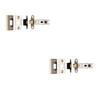 Loops 2 Pack - 76mm Bolt Through Tubular Door Latch Square Strike Plate Forend Nickel Plated