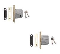 Loops 2 Pack - 76mm Residential Standard Profile Deadlock - Electro Brass - Bs En 12209 Lock