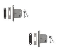 Loops 2 Pack - 76mm Residential Standard Profile Deadlock - Satin Nickel - Bs En 12209 Lock