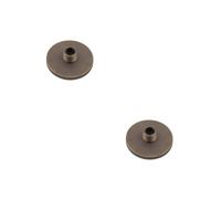 Loops 2 Pack Antique Brass Knurled Base Wall-Mounted Door Stop 50mm Diameter - Solid Brass & Rubber Stopper