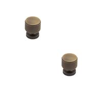 Loops 2 Pack Antique Brass Knurled Cupboard Knob For Elegant Interiors - Kitchen Cabinet Knob