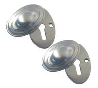 Loops 2 Pack Antique Brass Lined Oval Escutcheon 36X55mm For Enhanced Door Aesthetics - Key Hole Cover