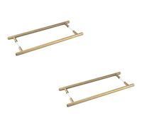 Loops 2 Pack Antique Brass Pull Handle 425mm Back To Back Design For Stylish Interiors - Door Handle
