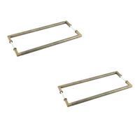Loops 2 Pack Antique Brass Pull Handle 425mm Back To Back For Cabinets And Doors - Door Handle