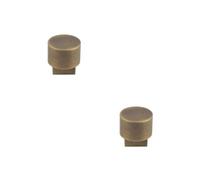 Loops 2 Pack Antique Brass Round Cupboard Knob For Stylish Interiors - Kitchen Cabinet Knob