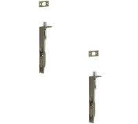 Loops 2 Pack Antique Brass Stainless Steel Flush Bolts 150mm X 20mm - Square Forend Security