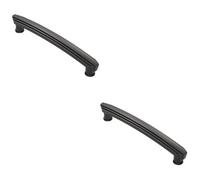 Loops 2 Pack - Art Deco Kitchen Pull Handle - Matt Black - 160mm Centres Shaker Cabinet Drawer