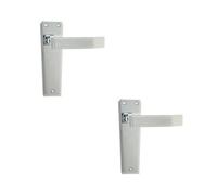 Loops 2 Pack Art Deco Polished Chrome Door Handle For Elegant Interiors - Interior Lever On Backplate