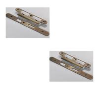 Loops 2 Pack - Bathroom Sashlock Forend Strike & Fixing Pack Set- Antique Brass Radius 235X24mm