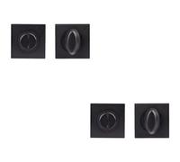 Loops 2 Pack - Bathroom Thumbturn Door Lock And Release Handle - Square Rose Matt Black