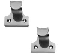 Loops 2 Pack - Cast Sash Window Lift Pull Handle 32mm Fixing Centres 48 X 45mm Polished Chrome