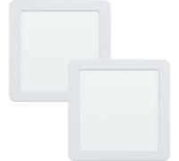 Loops 2 PACK Ceiling Flush Downlight 166mm White Square Spotlight 10.5W 3000K LED Loops White