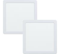 Loops 2 PACK Ceiling Flush Downlight 216mm White Square Spotlight 16.5W 4000K LED Loops White