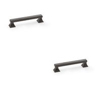 Loops 2 Pack - Chunky Square Pull Handle - Dark Bronze 128mm Centres Solid Brass Drawer Door
