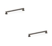 Loops 2 Pack - Chunky Square Pull Handle - Dark Bronze 224mm Centres Solid Brass Drawer Door