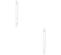 Loops 2 Pack Clear Glass & Ceramic 120W R7S Tungsten (118mm) Light Bulb - Dimmable Warm White - 2250Lm 3000K