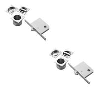 Loops 2 Pack - Complete Locking Sliding Pocket Door Pack Set- Satin Nickel - Square Thumbturn Wc