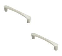 Loops 2 Pack - Curved D Shape Pull Handle 146 X 18.5mm 128mm Fixing Centres Satin Nickel