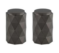 Loops 2 Pack - Diamond Cylinder Cupboard Door Knob - 20mm Diameter - Dark Bronze Pull Handle