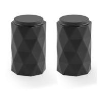Loops 2 Pack - Diamond Cylinder Cupboard Door Knob - 20mm Diameter - Matt Black Pull Handle