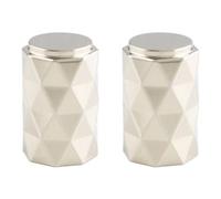 Loops 2 Pack - Diamond Cylinder Cupboard Door Knob - 20mm Diameter Polished Nickel Pull Handle