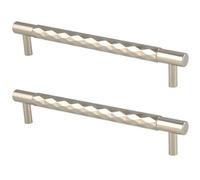 Loops 2 Pack - Diamond T Bar Pull Handle - Polished Nickel - 160mm Centres Solid Brass Drawer