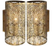 Loops 2 PACK Dimming LED Wall Light Pretty Brass Birds Steel Shade Modern Lamp Fitting in Metallics Loops Metallics