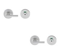 Loops 2 Pack - Disabled Thumbturn Handle With Hex Release & Occupancy Indicator Satin Steel