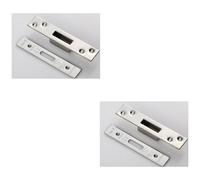 Loops 2 Pack - Door Forend Strike And Fixing Pack Setfor Bs 5 Lever Deadlock - Bright Steel Square