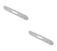 Loops 2 Pack - Door Frame Forend Strike And Fixing Pack Setfor Deadlocks - Satin Steel Radius