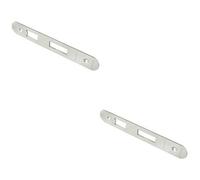 Loops 2 Pack - Door Frame Forend Strike And Fixing Pack Setfor Sashlocks - Bright Steel Radius