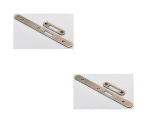 Loops 2 Pack - Door Frame Forend Strike & Fixing Pack Set- Din Euro Deadlock Antique Brass Radius