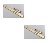 Loops 2 Pack - Door Frame Forend Strike & Fixing Pack Set- Din Euro Deadlock - Brass Pvd Radius