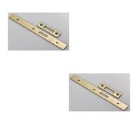 Loops 2 Pack - Door Frame Forend Strike & Fixing Pack Set- Din Euro Deadlock - Brass Pvd Square