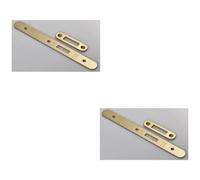 Loops 2 Pack - Door Frame Forend Strike & Fixing Pack Set- Din Euro Deadlock - Satin Brass Radius
