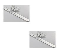 Loops 2 Pack - Door Frame Forend Strike & Fixing Pack Setdin Latch - Bright Steel Radius 235X24mm