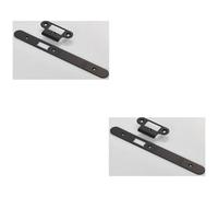 Loops 2 Pack - Door Frame Forend Strike & Fixing Pack Setdin Latch - Matt Black Radius 235X24mm