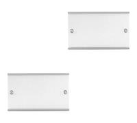 Loops 2 Pack Double Antique Brass Blanking Plate Round Edged Wall Box Hole Cover