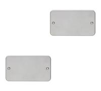 Loops 2 Pack Double Heavy Duty Metal Clad Blanking Plate Round Edged Wall Box Hole